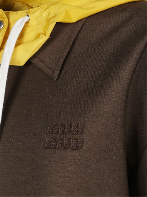 Blouson in mid mohair e pongé tec. MIU MIU | ML126817HVF04NJ
